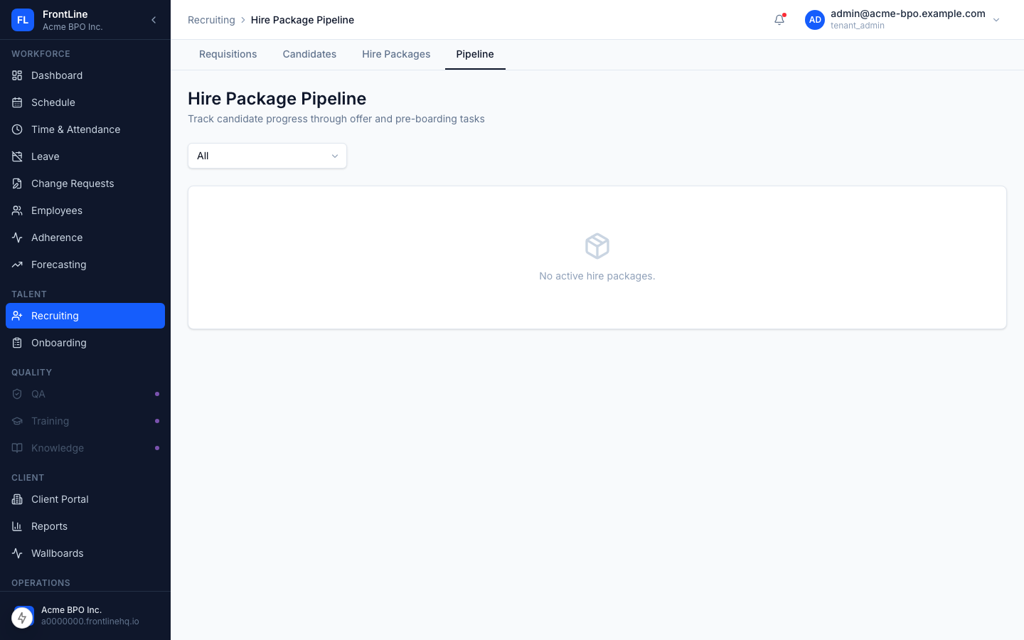 Hire package pipeline
