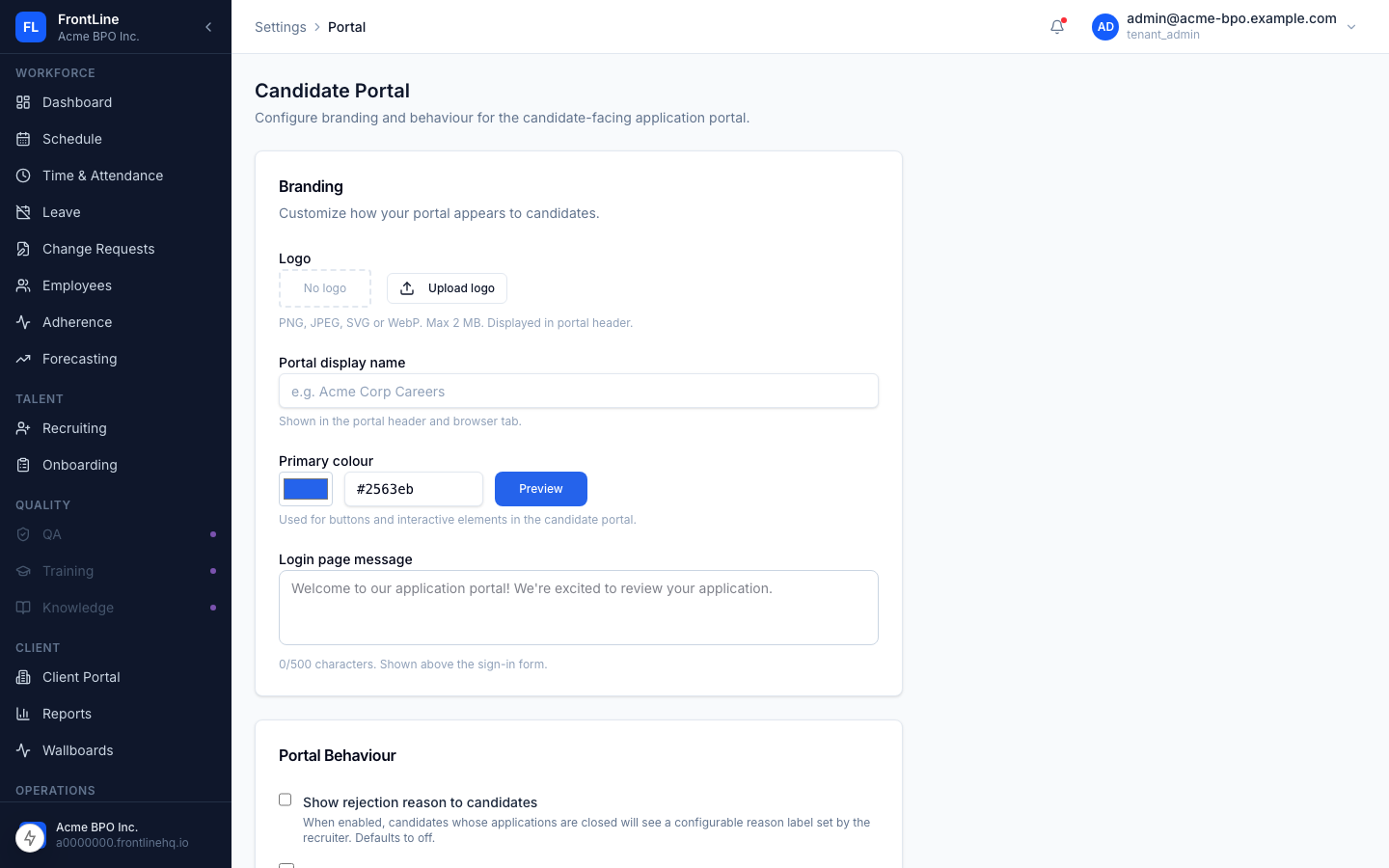 Portal configuration